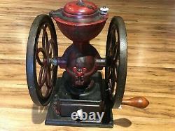 Antique Landers, Frary & Clark cast iron coffee mill Grinder, 19th C. 14 1/2 H