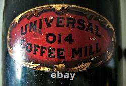 Antique Landers and Frary Universal 014 Wall Mount Coffee Mill Tin + Cast Iron