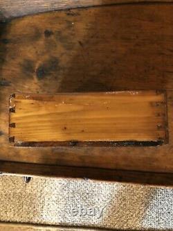 Antique Large Wooden Dovetailed Lap Held Coffee Grinder