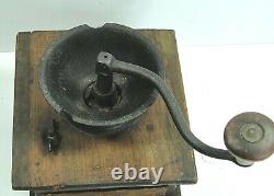 Antique Large Wooden Finger Lap/box jointed Held Coffee Grinder