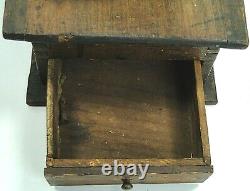 Antique Large Wooden Finger Lap/box jointed Held Coffee Grinder