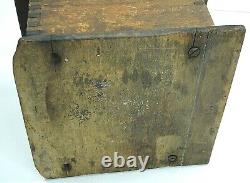 Antique Large Wooden Finger Lap/box jointed Held Coffee Grinder