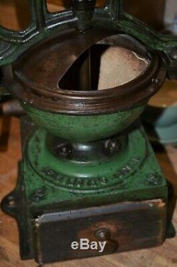 Antique Leinbrock Ideal Coffee Grinder 2 now R/H handle, 45cm Tall