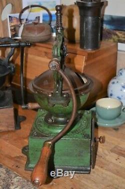 Antique Leinbrock Ideal Coffee Grinder 2 now R/H handle, 45cm Tall