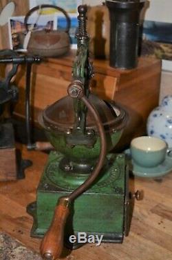 Antique Leinbrock Ideal Coffee Grinder 2 now R/H handle, 45cm Tall