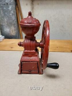 Antique MJF Patentado Coffee Mill Grinder Early 1900s Cast Iron RARE Piece Spain