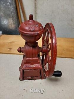 Antique MJF Patentado Coffee Mill Grinder Early 1900s Cast Iron RARE Piece Spain