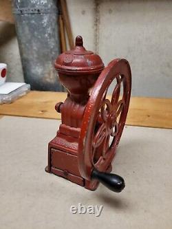 Antique MJF Patentado Coffee Mill Grinder Early 1900s Cast Iron RARE Piece Spain