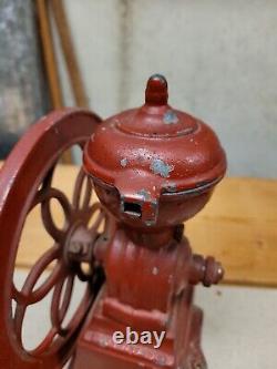 Antique MJF Patentado Coffee Mill Grinder Early 1900s Cast Iron RARE Piece Spain