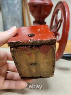 Antique MJF Patentado Coffee Mill Grinder Early 1900s Cast Iron RARE Piece Spain