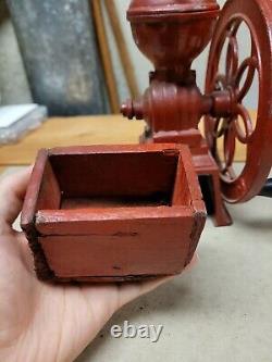 Antique MJF Patentado Coffee Mill Grinder Early 1900s Cast Iron RARE Piece Spain