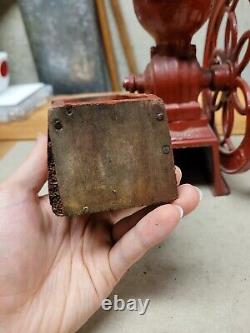 Antique MJF Patentado Coffee Mill Grinder Early 1900s Cast Iron RARE Piece Spain