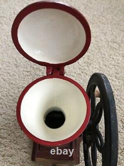 Antique Manual cast iron Single Wheel coffee grinder vintage