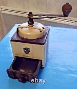 Antique Mill Coffee Peugeot Peuginox Art Deco France Wood Metal Brushed Vintage