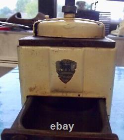 Antique Mill Coffee Peugeot Peuginox Art Deco France Wood Metal Brushed Vintage