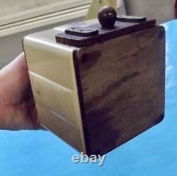 Antique Mill Coffee Peugeot Peuginox Art Deco France Wood Metal Brushed Vintage