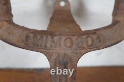 Antique Mimoso #4 Cast Iron Wall Table Mount Coffee Bean Grinder Mill 14