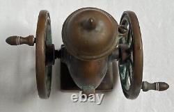 Antique Miniature Brass SAVAGE COFFEE Wheel GRINDER Mill Salesman Sample / Toy