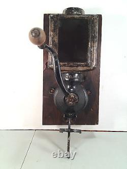 Antique N. C. R. A. Coffee Grinder with Mounting Board