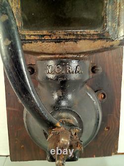 Antique N. C. R. A. Coffee Grinder with Mounting Board