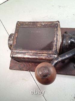 Antique N. C. R. A. Coffee Grinder with Mounting Board