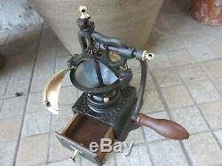 Antique Nice Coffee Grinder Mill Peugeot Freres Grinder A00 Cast Iron & Brass