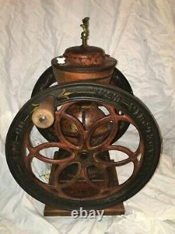 Antique No 7 1873 Coffee Grinder 17 Wheels Enterprise Mfg Philadelphia Complete