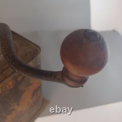 Antique None Such Bronson Company Cleveland Ohio Tin Coffee Grinder Mill
