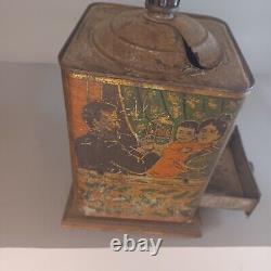 Antique None Such Bronson Company Cleveland Ohio Tin Coffee Grinder Mill