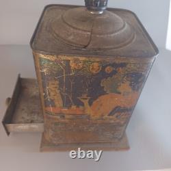 Antique None Such Bronson Company Cleveland Ohio Tin Coffee Grinder Mill