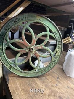 Antique Old Enterprise Coffee Grinder Mill Cast Iron 24.5 Wheel Handle Part USA