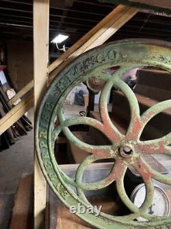 Antique Old Enterprise Coffee Grinder Mill Cast Iron 24.5 Wheel Handle Part USA