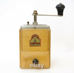 Antique Old Wood Collectible Coffee Bean Grinder Manual Made In Germany Stamp