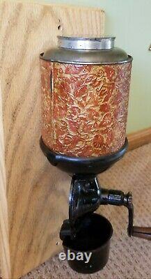 Antique Original ARCADE ROYAL Embossed Tin & Cast Iron Coffee Grinder Pat. 1894