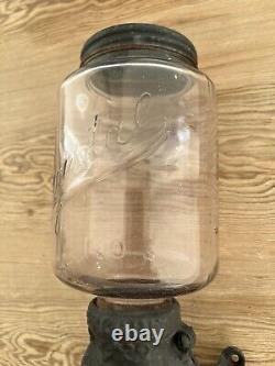 Antique Original Cast Iron Arcade Crystal No. 3 COFFEE GRINDER Wall Mount