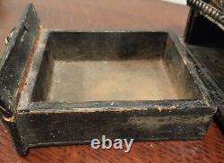 Antique Original Moroccan Wooden Coffee Grinder with Drawer and Hand Crank