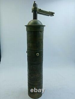 Antique Ottoman Brass Coffee Grinder Stamped Turkey Mill Handle Turkish Spise