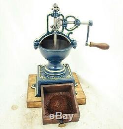 Antique PEUGEOT & CIE c1872Cast-iron Coffee Grinder Mill Koffiemolen Moulin Cafe