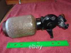 Antique Parker 446 Coffee Grinder 1917 Embossed Glass Jar Wall Mount Cast Iron