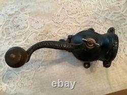 Antique Parker 449 Glass Hopper Cast Iron Wall Mount Coffee Grinder MILL 1917