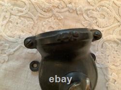 Antique Parker 449 Glass Hopper Cast Iron Wall Mount Coffee Grinder MILL 1917