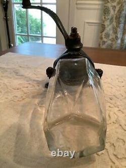 Antique Parker 449 Glass Hopper Cast Iron Wall Mount Coffee Grinder MILL 1917