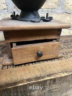 Antique Parker Laptop Coffee Mill Box Grinder Cast Hopper No 115 116