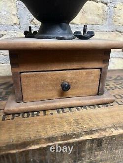 Antique Parker Laptop Coffee Mill Box Grinder Cast Hopper No 115 116
