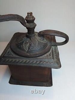 Antique Parkers National Coffee Mill Model 401 With Handle Grinder