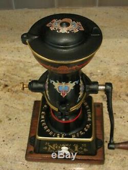 Antique Pat. 1898 Enterprise No. 1 Cast Iron Coffee Grinder Mill