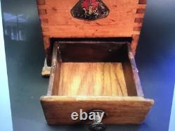 Antique PeDe Dienes Coffee Grinder Rare Well & Cover Design Great Patina c. 1920s
