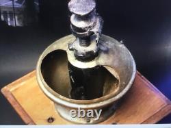 Antique PeDe Dienes Coffee Grinder Rare Well & Cover Design Great Patina c. 1920s
