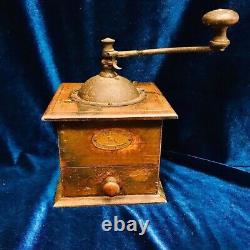 Antique Peugeot Brand Wooden Coffee Mill Grinder Good Condition COLECTABLES