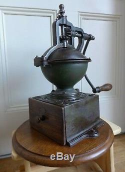 Antique Peugeot Freres Brevetes NO. 2 Cast Iron Coffee Grinder With Drawer Shop